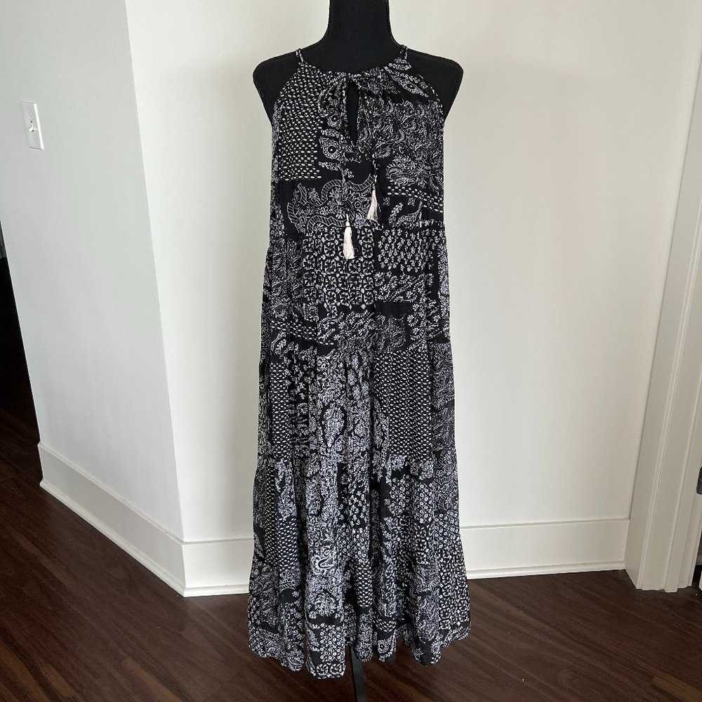 Karen Kane black and white halter dress